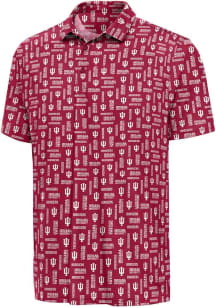 Antigua Indiana Hoosiers Mens Crimson Season Tickets Short Sleeve Polo