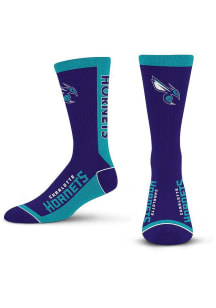 Charlotte Hornets woven graphics for team logo Mens Crew Socks