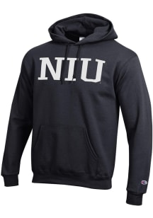 Champion Northern Illinois Huskies Mens Black Straight Powerblend Long Sleeve Hoodie