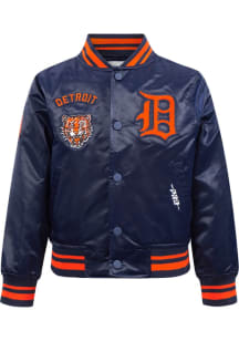 Pro Standard Detroit Tigers Boys Navy Blue Retro Classics Lightweight Jacket