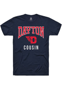 Summit Sportswear Dayton Flyers Navy Blue Cousin Short Sleeve T Shirt