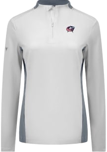 Levelwear Columbus Blue Jackets Womens White Moxie Qtr Zip Pullover