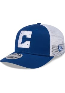 New Era Indianapolis Colts C Logo 9SEVENTY Stretch Snap Trucker Adjustable Hat - Blue
