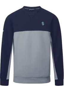 Levelwear Seattle Kraken Mens Navy Blue Legacy Rafters Long Sleeve Crew Sweatshirt