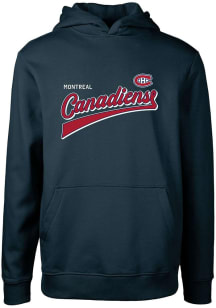 Levelwear Montreal Canadiens Youth Navy Blue Podium Jr Vintage Long Sleeve Hoodie
