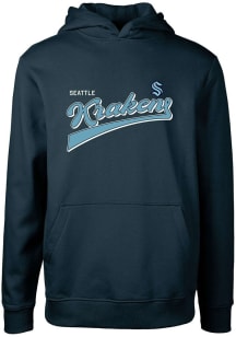Levelwear Seattle Kraken Youth Navy Blue Podium Jr Vintage Long Sleeve Hoodie