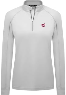 Levelwear Washington Nationals Womens White Kinetic Qtr Zip