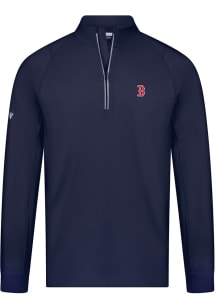 Levelwear Boston Red Sox Mens Navy Blue Theory Long Sleeve Qtr Zip Pullover