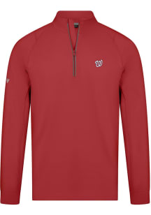 Levelwear Washington Nationals Mens Red Theory Long Sleeve Qtr Zip Pullover