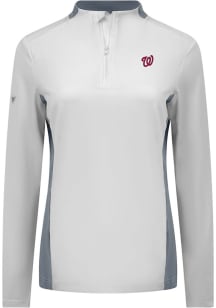 Levelwear Washington Nationals Womens White Moxie Qtr Zip