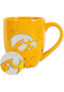 Iowa Hawkeyes Secondary 16oz Speckle Ceramic Mug - Gold