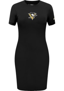 Pro Standard Pittsburgh Penguins Womens Black Classic Chenille Short Sleeve Dress