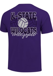 K-State Wildcats Girls Purple Volleyball Stack Short Sleeve Tee