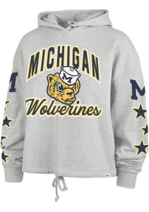 47 Michigan Wolverines Womens Ash Starry Eyed Hooded Sweatshirt