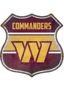 Washington Commanders 11.5 Rustic Metal Route Sign - Burgundy