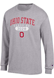 Champion Ohio State Buckeyes Grey Class of 2028 Jersey Long Sleeve T Shirt