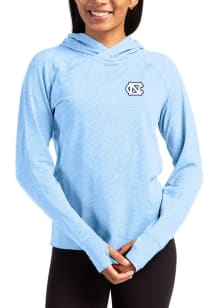 Cutter and Buck North Carolina Tar Heels Womens Light Blue Adapt Knit Hood Hooded Sweatshirt