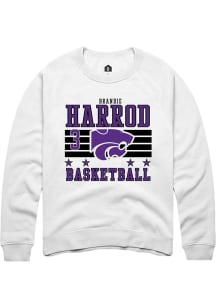 Brandie Harrod K-State Wildcats Mens White NIL Striped Player Crew