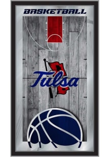 Tulsa Golden Hurricane Basketball Hanging Back Bar Mirror
