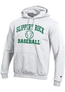 Champion Slippery Rock Mens White Powerblend Long Sleeve Hoodie
