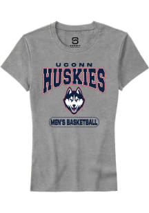 Summit Sportswear UConn Huskies Womens Grey Men's Basketball Short Sleeve T-Shirt