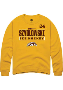Garrett Szydlowski Western Michigan Broncos Mens Gold NIL Stacked Box Player Crew