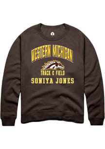 Soniya Jones Western Michigan Broncos Mens Brown NIL Arch Logo Player Crew