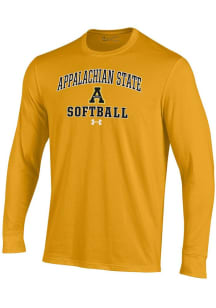 Under Armour Appalachian State Mountaineers Gold Softball Performance Long Sleeve T Shirt