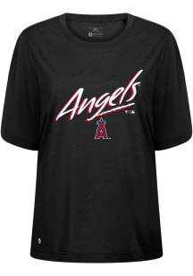 Levelwear Los Angeles Angels Womens Black Bloom Sizzle Short Sleeve T-Shirt