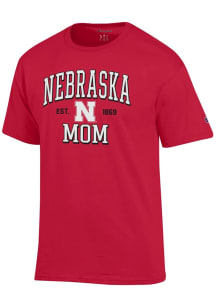 Champion Nebraska Cornhuskers Red EST Date Mom Jersey Short Sleeve T Shirt