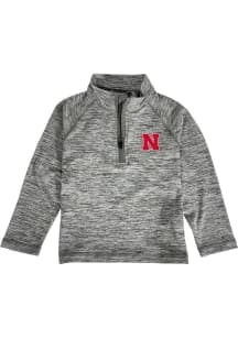 Nebraska Cornhuskers Toddler Grey Matthew Long Sleeve Qtr Zip