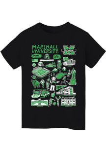 Vive La Fete Marshall Thundering Herd Youth Black Impressions Short Sleeve T-Shirt