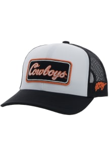 Hooey Oklahoma State Cowboys Rectangle Patch 2T Trucker Adjustable Hat - White