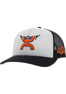 Hooey Oklahoma State Cowboys Guns Up Hooey Man 2T Trucker Adjustable Hat - White