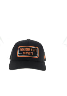 Hooey Oklahoma State Cowboys Rectangle Patch Trucker Adjustable Hat - Black