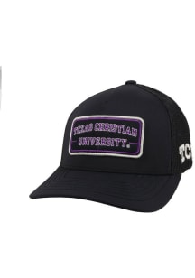 Hooey TCU Horned Frogs Mens Black Rectangle Patch 5-Panel Mesh Flex Hat