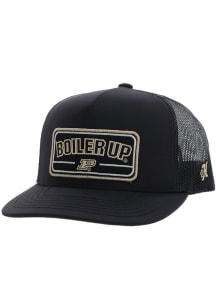 Hooey Purdue Boilermakers 5 panel trucker w/ rectangle patch Adjustable Hat - Black