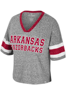 Colosseum Arkansas Razorbacks Womens Grey Heather Grimmerie Short Sleeve T-Shirt