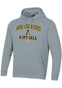 Under Armour Appalachian State Mountaineers Mens Grey Softball Rival Long Sleeve Hoodie