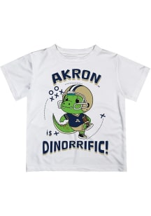 Vive La Fete Akron Zips Toddler White Dino-Riffic Short Sleeve T-Shirt