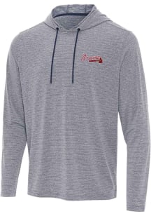 Antigua Atlanta Braves Mens Navy Blue Changeover Long Sleeve Hoodie