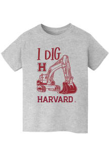 Vive La Fete Harvard Crimson Youth Grey Excavator Short Sleeve T-Shirt