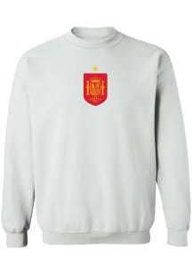 Vive La Fete Spain National Team Womens White Jean Crew Sweatshirt