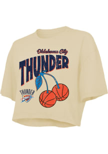 Oklahoma City Thunder Womens White Cropped Short Sleeve T-Shirt