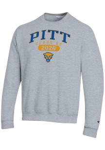 Champion Pitt Panthers Mens Grey Class of 2026 Powerblend Long Sleeve Crew Sweatshirt