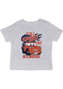 Vive La Fete Illinois Fighting Illini Infant Full Speed Short Sleeve T-Shirt Grey