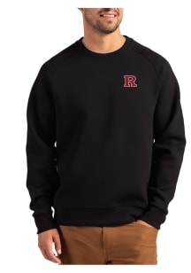 Cutter and Buck Rutgers Scarlet Knights Mens Black Roam Long Sleeve Crew Sweatshirt