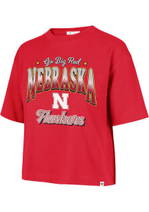 47 Nebraska Cornhuskers Womens Red Vibe Check Short Sleeve T-Shirt