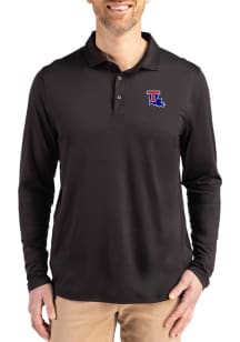 Cutter and Buck Louisiana Tech Bulldogs Mens Black Coastline Long Sleeve Polo Shirt