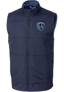 Cutter and Buck Sporting Kansas City Mens Navy Blue Stealth Sleeveless Jacket